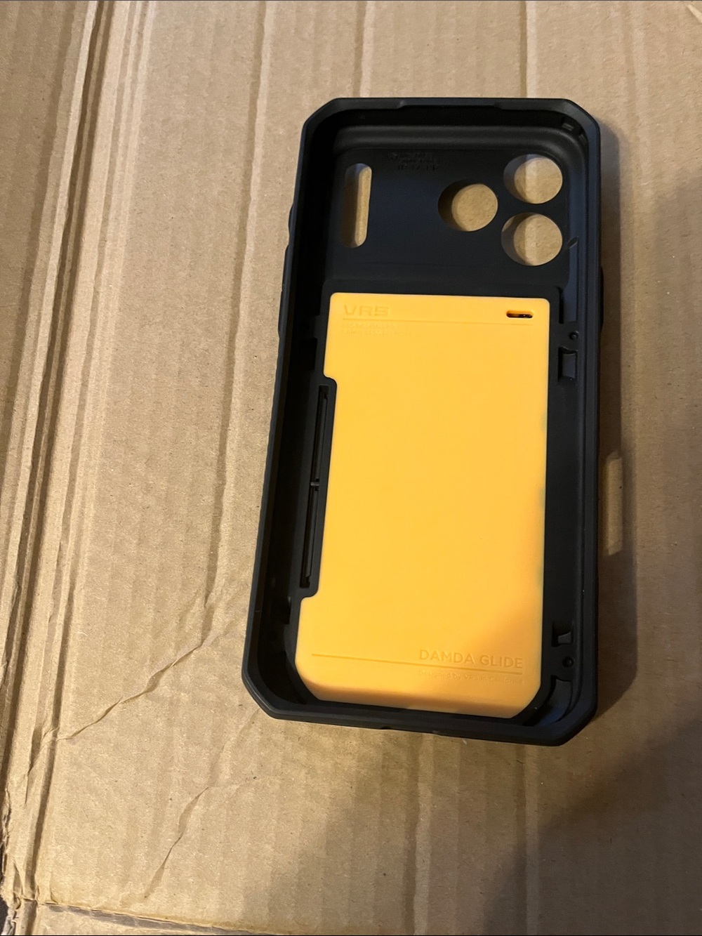 Ag Adriano Goldschmied Black Phone Case with Yellow Card Pocket